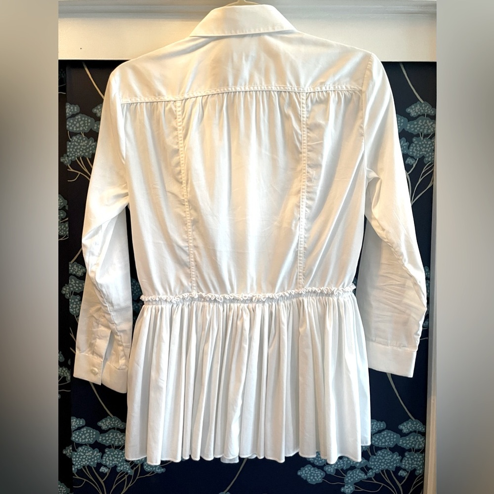Burberry London cotton blend blouse w/gathered waist and ruffle hem, sz4, EUC - Picture 5 of 8